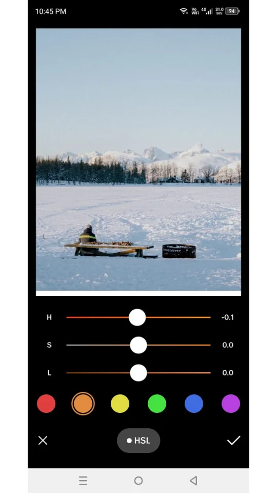 VSCO app - Edit photo with color tools