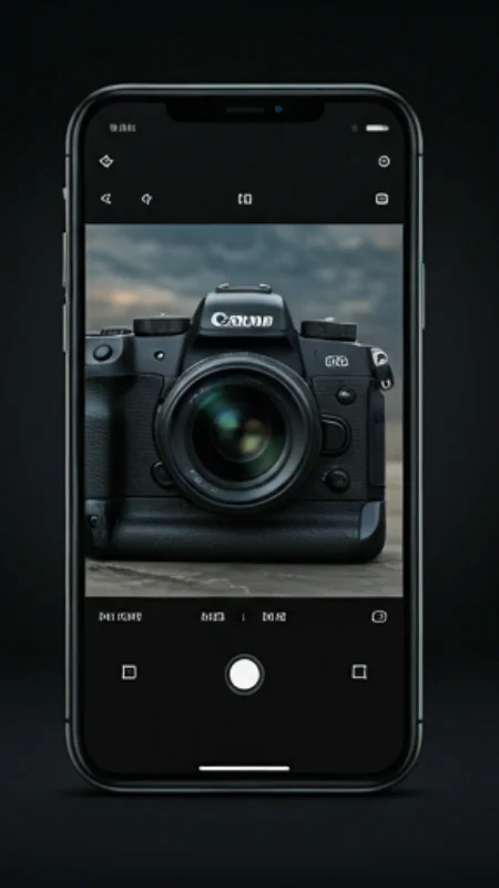 Smartphone displaying Canon camera in VSCO
